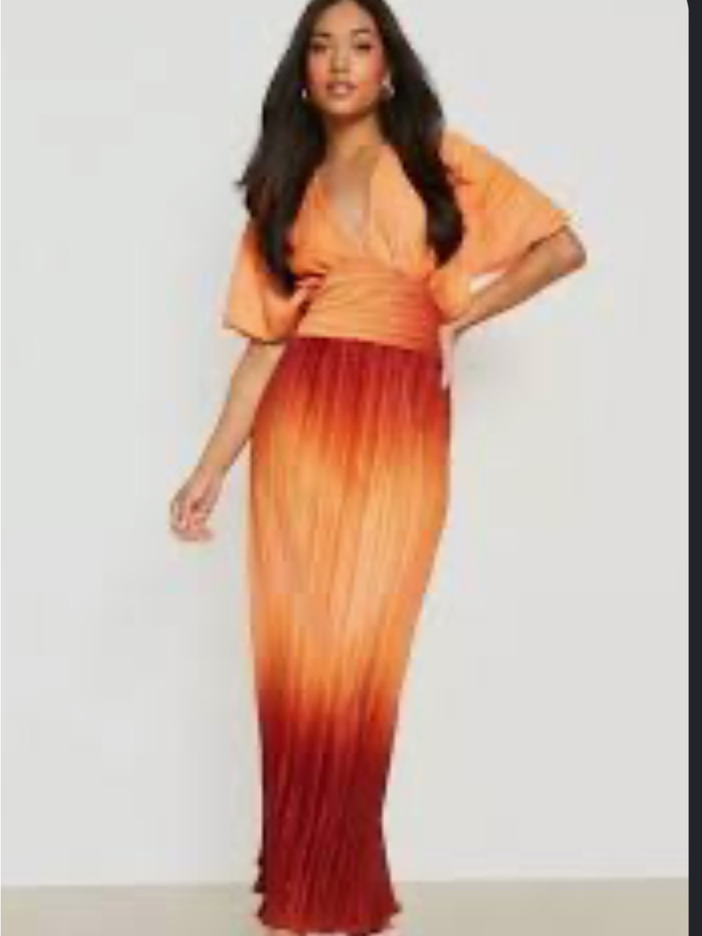 Boohoo Orange to Rust Ombre Maxi Dress